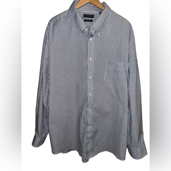 Lauren Ralph Lauren Black Label Shirt Mens 2XL 18 1/2 34/35 Stretch Regular Fit - Picture 1 of 7